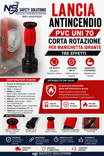 Lancia antincendio pvc uni - pvc, 70